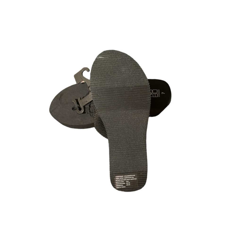 No Boundaries Black Wedge Platform Thong Sandals - Picture 6 of 8